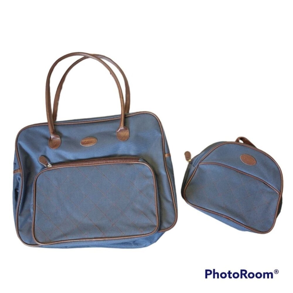 Roaman's Blue and Brown Travel Set - 2 Piece Set